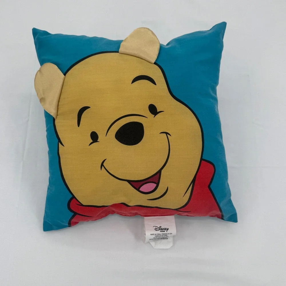 Vintage Y2K Disney Home Bedding Winnie the Pooh Accent Pillow 12x12 3D Ears